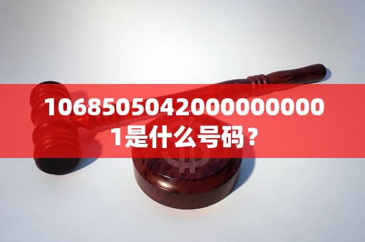 10685050420000000001是什么号码？