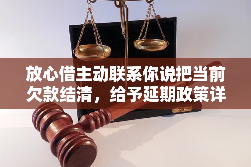 放心借主动联系你说把当前欠款结清，给予延期政策详解