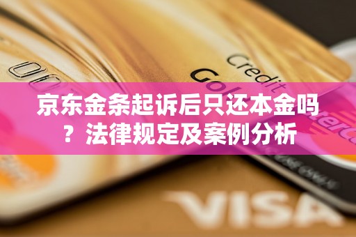 京东金条起诉后只还本金吗？法律规定及案例分析