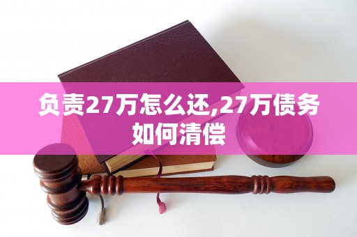 负责27万怎么还,27万债务如何清偿