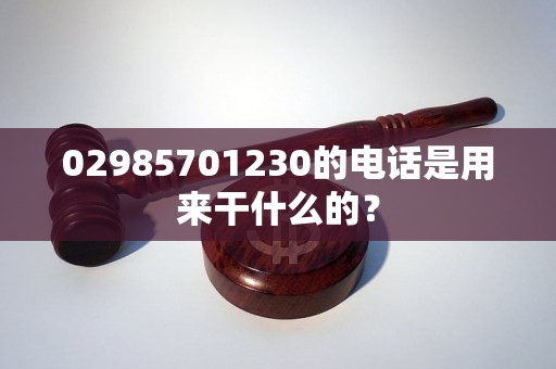 02985701230的电话是用来干什么的？