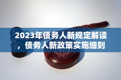 2023年债务人新规定解读，债务人新政策实施细则