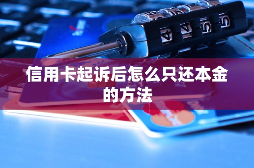 信用卡起诉后怎么只还本金的方法