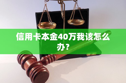 信用卡本金40万我该怎么办？