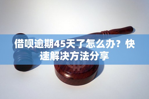 借呗逾期45天了怎么办？快速解决方法分享