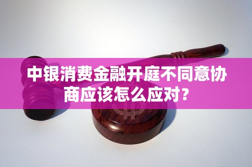 中银消费金融开庭不同意协商应该怎么应对？