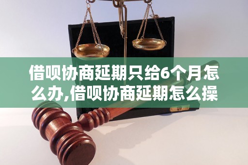 借呗协商延期只给6个月怎么办,借呗协商延期怎么操作