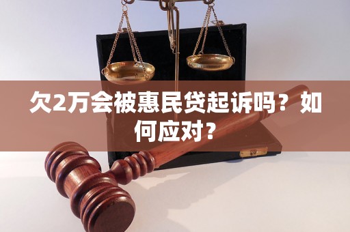 欠2万会被惠民贷起诉吗？如何应对？