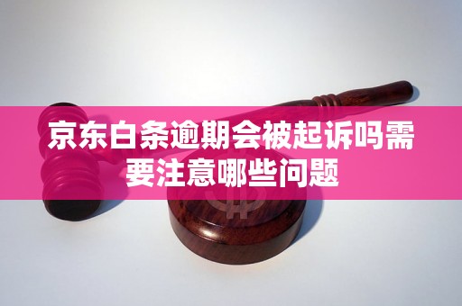 京东白条逾期会被起诉吗需要注意哪些问题