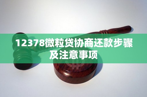 12378微粒贷协商还款步骤及注意事项