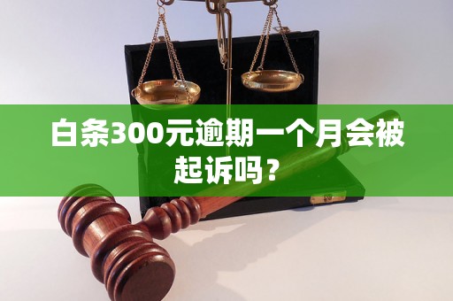 白条300元逾期一个月会被起诉吗？