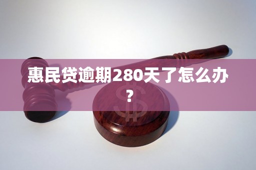 惠民贷逾期280天了怎么办？