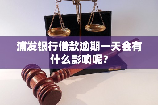 浦发银行借款逾期一天会有什么影响呢？