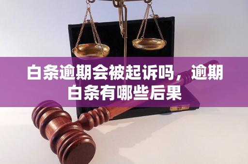 白条逾期会被起诉吗，逾期白条有哪些后果