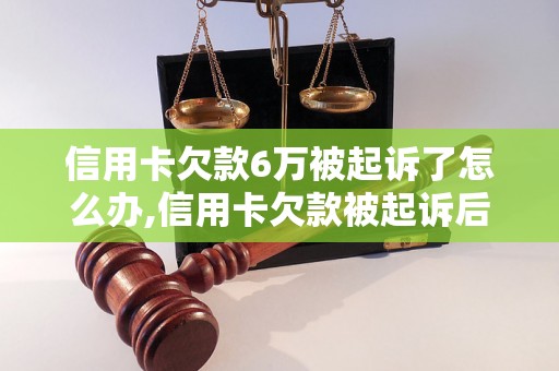 信用卡欠款6万被起诉了怎么办,信用卡欠款被起诉后的解决办法