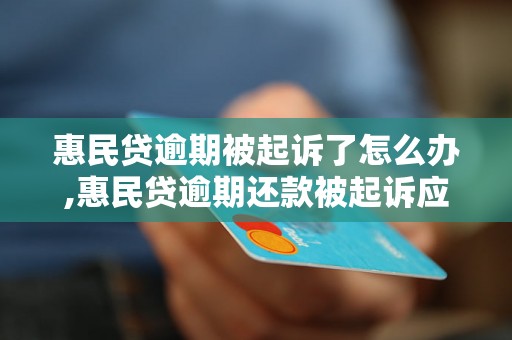 惠民贷逾期被起诉了怎么办,惠民贷逾期还款被起诉应该如何处理