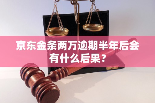 京东金条两万逾期半年后会有什么后果？