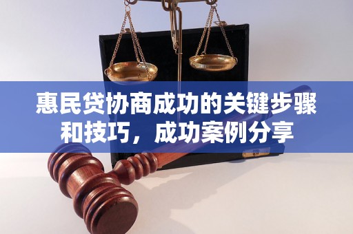 惠民贷协商成功的关键步骤和技巧，成功案例分享