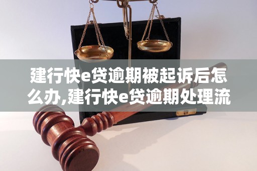 建行快e贷逾期被起诉后怎么办,建行快e贷逾期处理流程详解