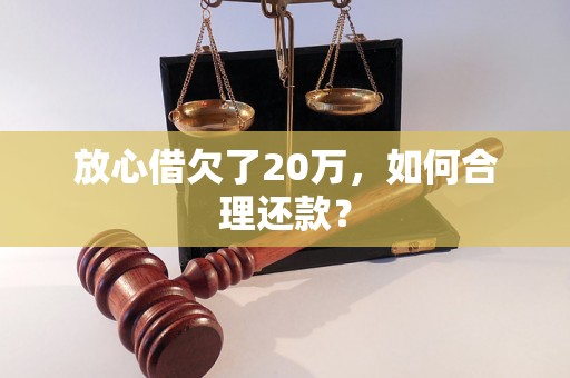 放心借欠了20万，如何合理还款？