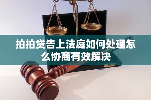 拍拍贷告上法庭如何处理怎么协商有效解决