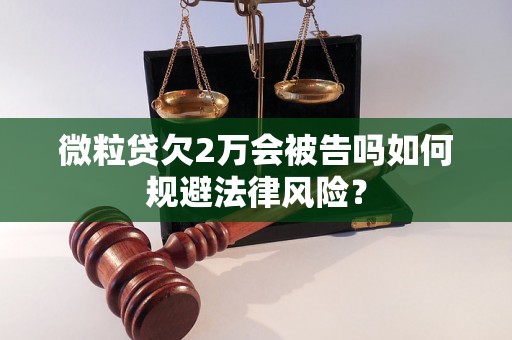 微粒贷欠2万会被告吗如何规避法律风险？