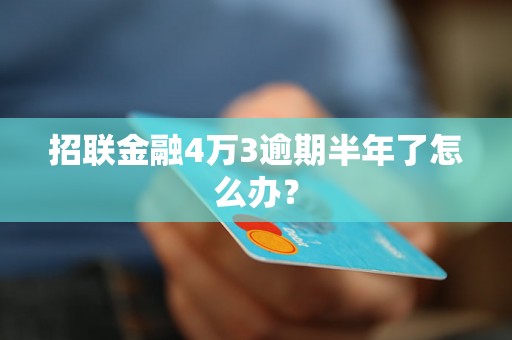 招联金融4万3逾期半年了怎么办？