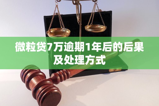 微粒贷7万逾期1年后的后果及处理方式