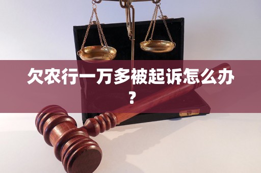 欠农行一万多被起诉怎么办？