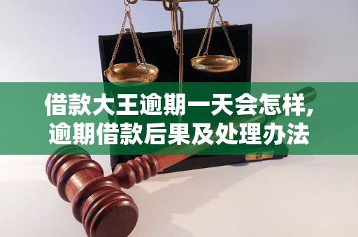 借款大王逾期一天会怎样,逾期借款后果及处理办法