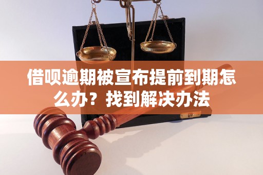 借呗逾期被宣布提前到期怎么办？找到解决办法