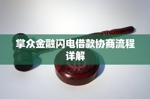 掌众金融闪电借款协商流程详解