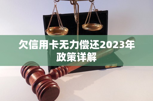 欠信用卡无力偿还2023年政策详解