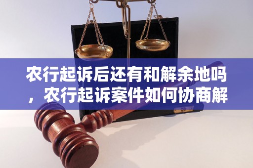 农行起诉后还有和解余地吗，农行起诉案件如何协商解决