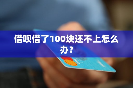 借呗借了100块还不上怎么办？