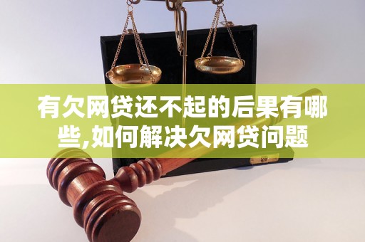 有欠网贷还不起的后果有哪些,如何解决欠网贷问题