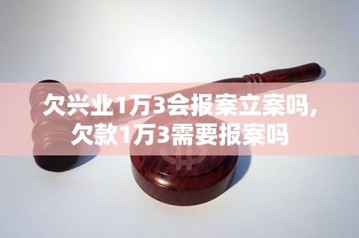 欠兴业1万3会报案立案吗,欠款1万3需要报案吗