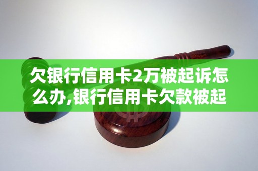 欠银行信用卡2万被起诉怎么办,银行信用卡欠款被起诉应该如何处理