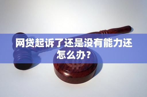 网贷起诉了还是没有能力还怎么办？