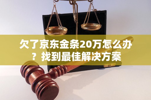 欠了京东金条20万怎么办？找到最佳解决方案