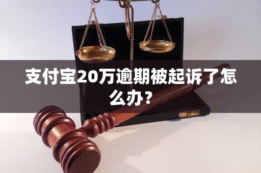 支付宝20万逾期被起诉了怎么办？