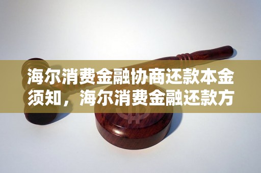 海尔消费金融协商还款本金须知，海尔消费金融还款方式说明