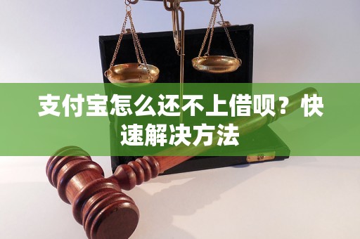 支付宝怎么还不上借呗？快速解决方法