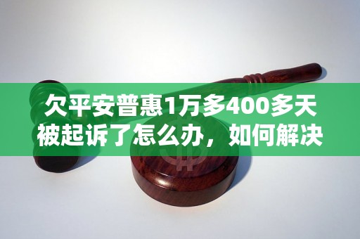 欠平安普惠1万多400多天被起诉了怎么办，如何解决？