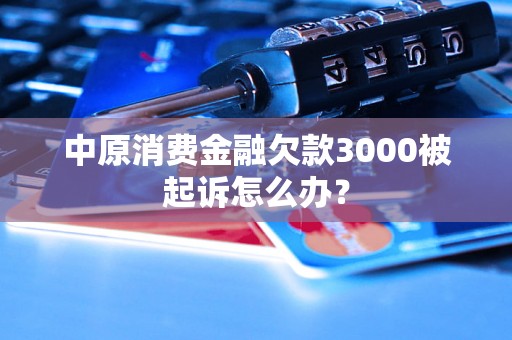 中原消费金融欠款3000被起诉怎么办？