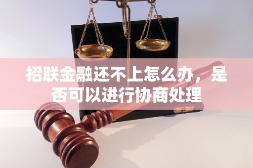 招联金融还不上怎么办，是否可以进行协商处理