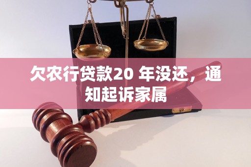 欠农行贷款20 年没还，通知起诉家属