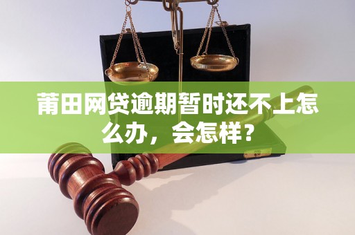 莆田网贷逾期暂时还不上怎么办，会怎样？