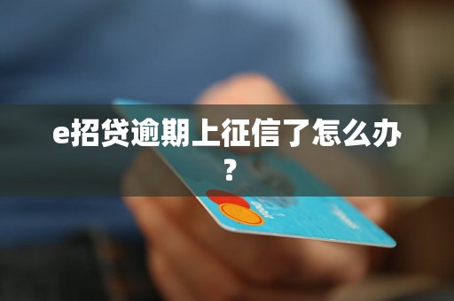 e招贷逾期上征信了怎么办？