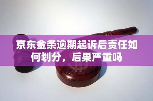 京东金条逾期起诉后责任如何划分，后果严重吗